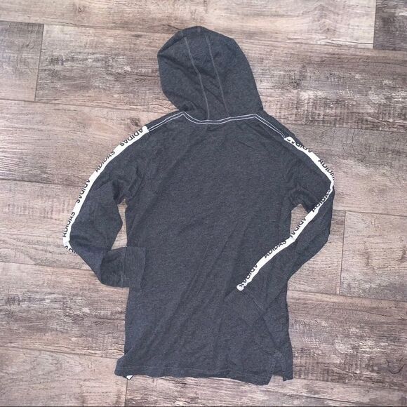 Youth Large Adidas Gray-White LS Hoodie‎ - Picture 5 of 5